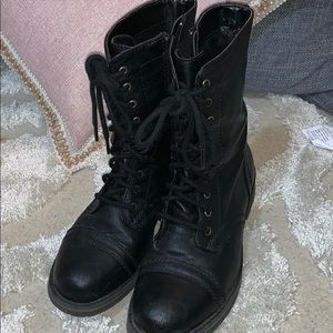 Black lace up boots